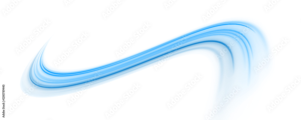 Poster glittering blue wave with bokeh light. a soft, circular wave of sparkling blue light and glitter par