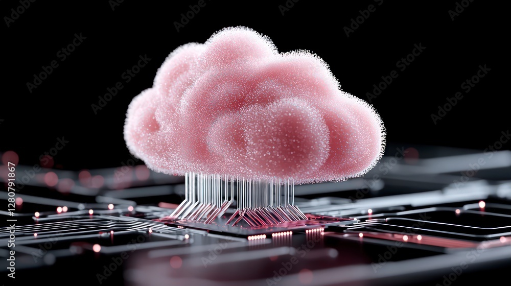 Poster Cloud Computing  Data Transfer  Digital Technology  Network  Circuit Board  Server  Innova