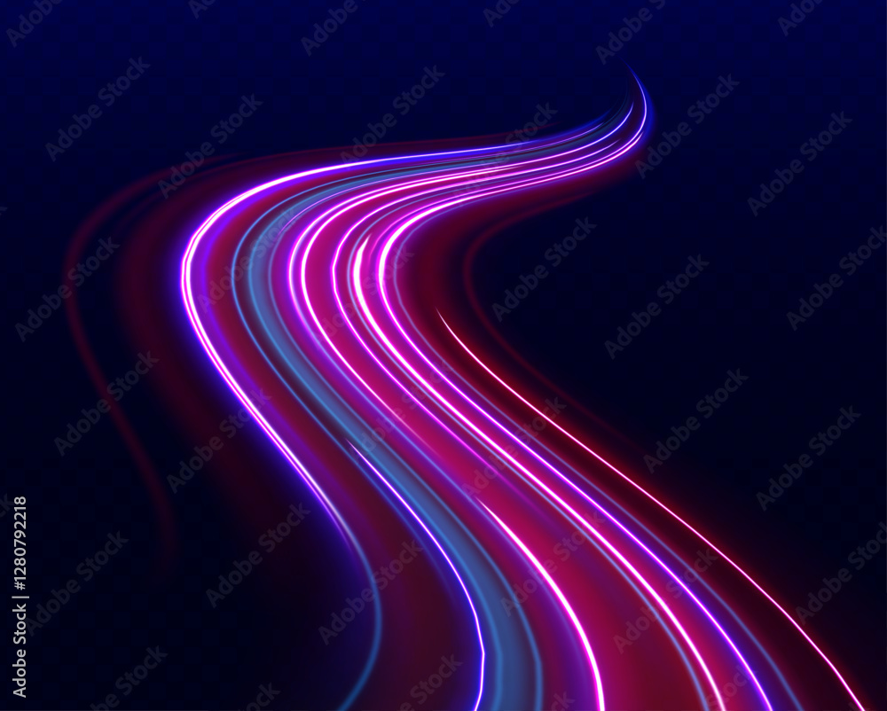 Poster big data traffic visualization, dynamic high speed data streaming traffic. image of speed motion on 