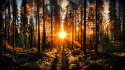 Fototapeta premium Mixed Perspectives Forest Dawn