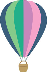 Fototapeta premium Cute illustration of colorful hot air balloon. Hand drawn object for isolated on a white background