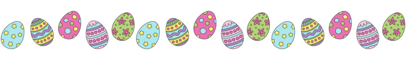 Seamless border with Easter eggs.