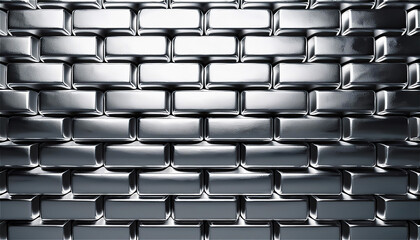 Naklejka premium stacking silver bars brick wall close up brickwall texture background. 3d render 