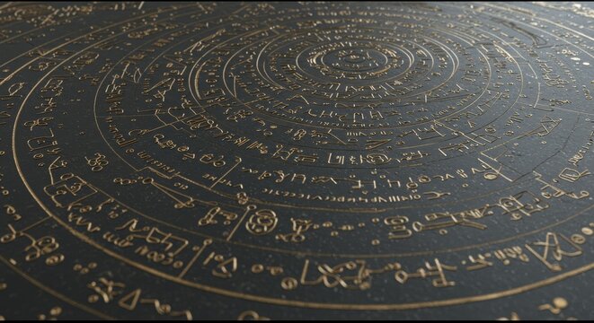 Extraterrestrial star map, an alien celestial guide in cryptic language