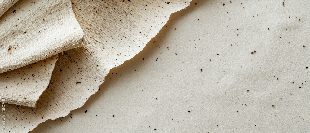 Poster textured recycled paper in neutral tones with subtle speckle pattern.