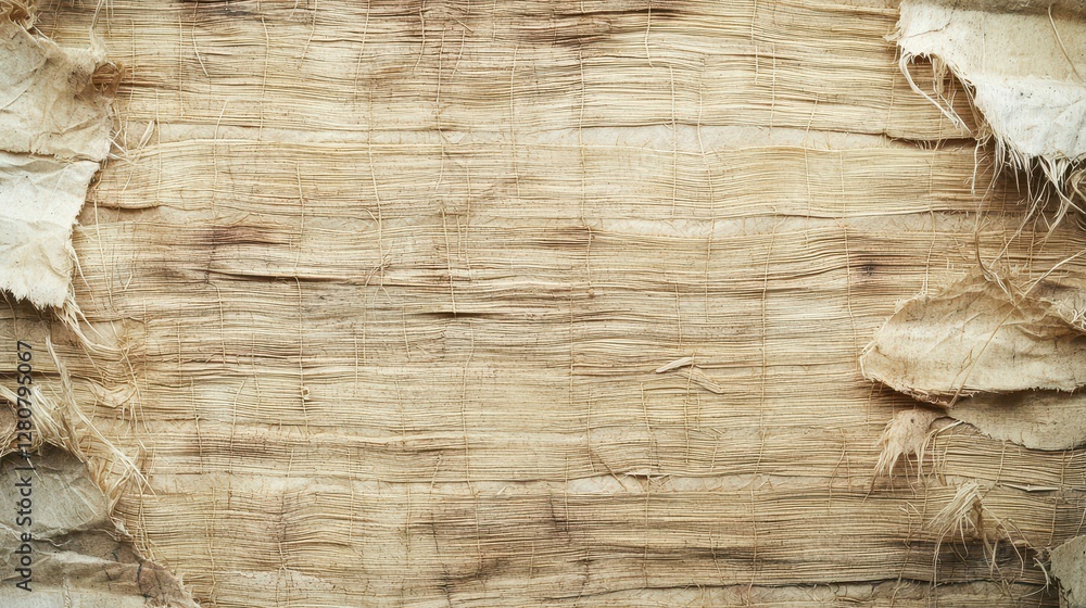 Poster textured surface of fiber paper with peeling layers and a rustic appearance.