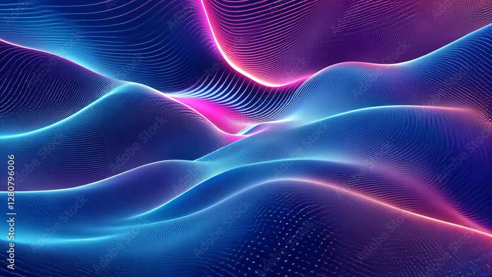 Poster dynamic curves and swirling patterns blend in a captivating display of bright colors and smooth flow