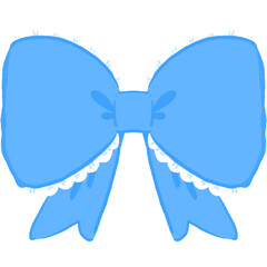 Blue Ribbon Bow girly Coquette