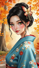 Custom floral bow tie draped on vintage dress form, wedding elegance