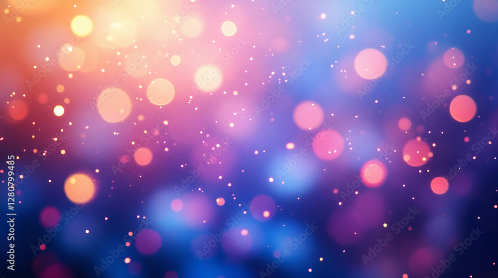 Poster a smooth blue gradient background with smooth shade transitions, confetti scatter and soft bokeh, cr