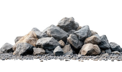 A pile of large stones and crushed stones