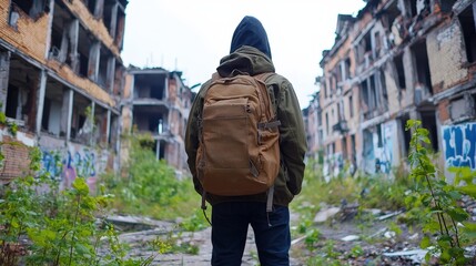 Fototapeta premium solo travel adventure experience self-discovery