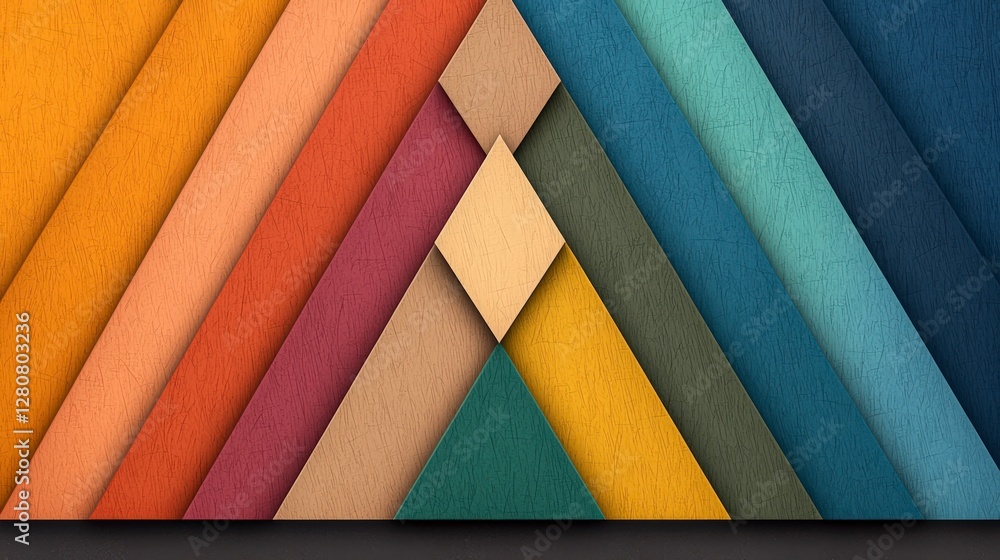 Poster abstract geometric pattern colorful triangles diamond design