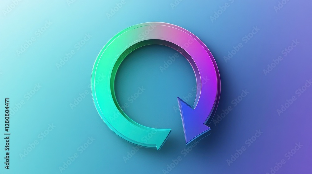 Poster abstract circular arrow design: gradient colors and 3d effect