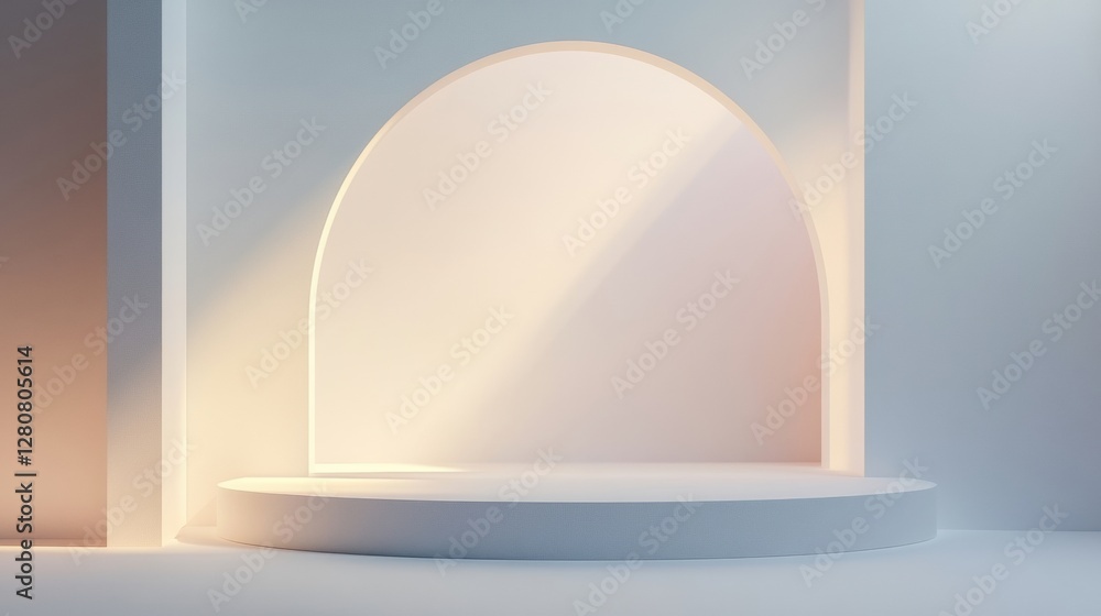 Poster Modern minimalist space with soft gradients and open area for text or design elements to enhance creativity and engagement. Generative AI