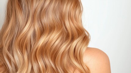 Fototapeta premium Gorgeous Blonde Hair Waves Beauty Salon Haircare Style