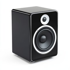 Obraz premium A high-quality music speaker, isolated on a white background, with a clean cut-out design, showcasing modern audio technology and sleek design.