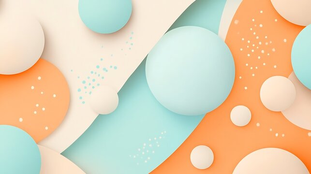 Abstract pastel circles background design with dots - Powered by Adobe