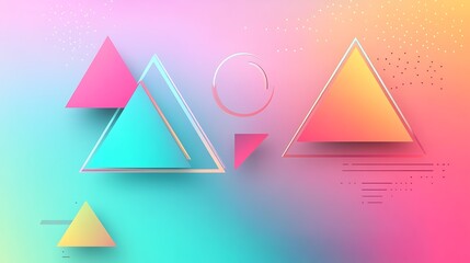 Abstract Pastel Triangles Geometric Design Background