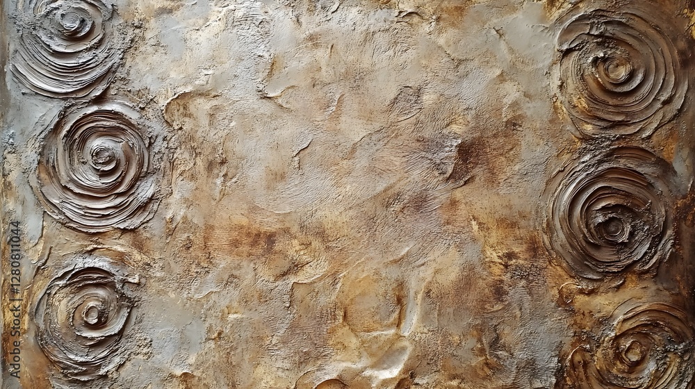 Poster textured abstract background with spiral and earthy tones for creative design projects