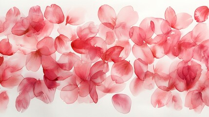 A soft arrangement of translucent red flower petals creating an elegant, artistic composition.