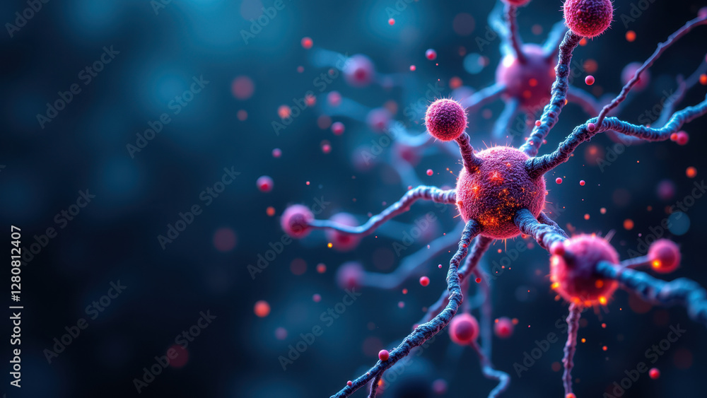 Poster illustration of a neuron with highlighted dendrites showing upregulation due to semaglutide.