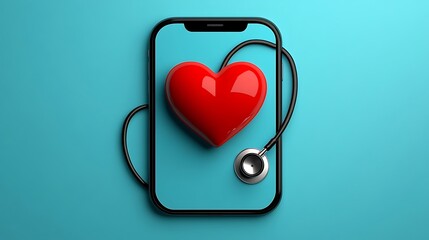 Smartphone health checkup, digital heart, medical checkup, telehealth, health care, using technology for health