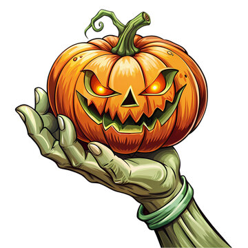 recommend clip art: Pumpkin zombie hand halloween artwork vector