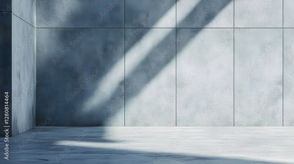 Poster minimalist concrete wall texture with sunlight and shadows for backgrounds and mockups