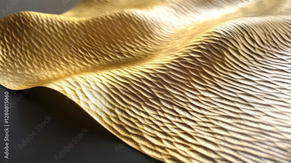 Poster abstract golden metallic texture background with wavy pattern and elegant lines