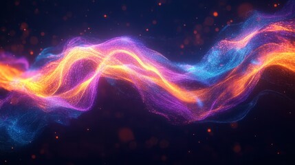 Fototapeta premium Abstract Cosmic Nebula Waves: Vibrant Energy Flowing Through Space