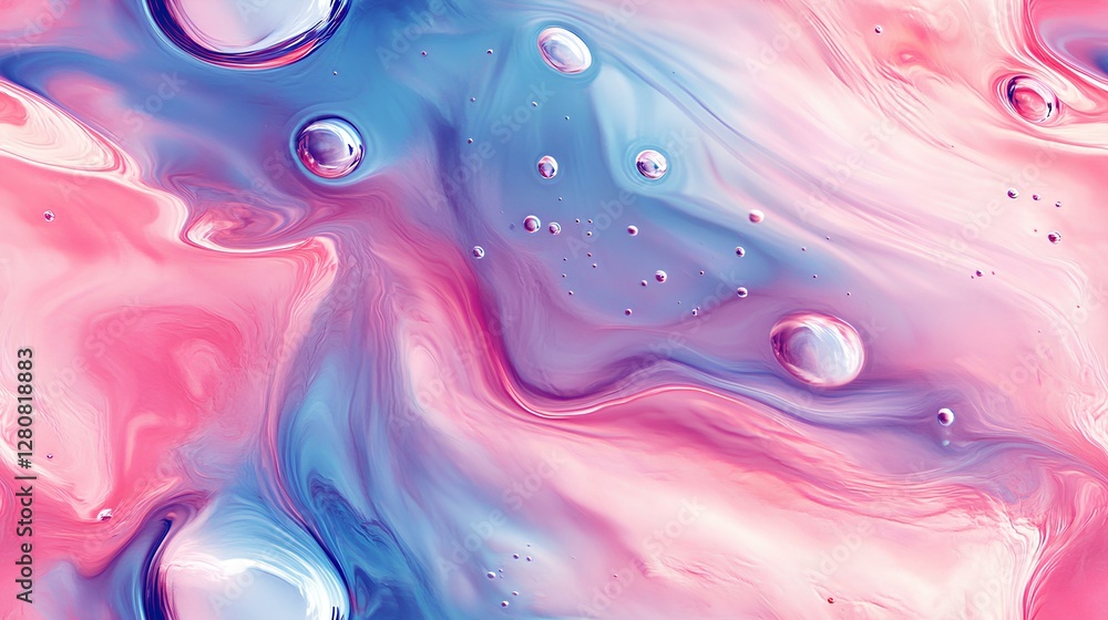 Poster the mesmerizing effect of mixing water and oil, creating a visually interesting background with swir