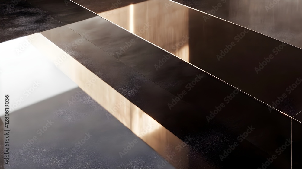 Poster abstract metallic dark bronze background with light and shadow. modern design texture