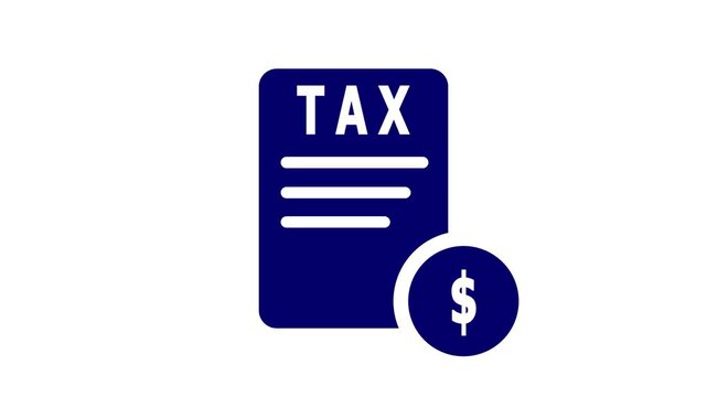 Tax form with Dolar symbol. tax icon beautiful animation logotype background. flat design tax from.