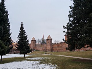 NYMBURK historical town on Labe river(Elbe) with its bridges water ways and historical city center...