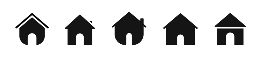 House icons set. Home icon collection. Home icons. House symbol. Real estate, residence, house, home, apartment, property, building Vector illustration.