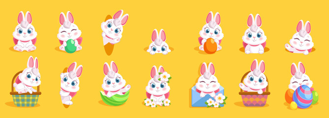 Easter rabbit, easter Bunny. Vector illustration.
