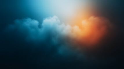 Fototapeta premium Abstract gradient background with soft blue and orange clouds