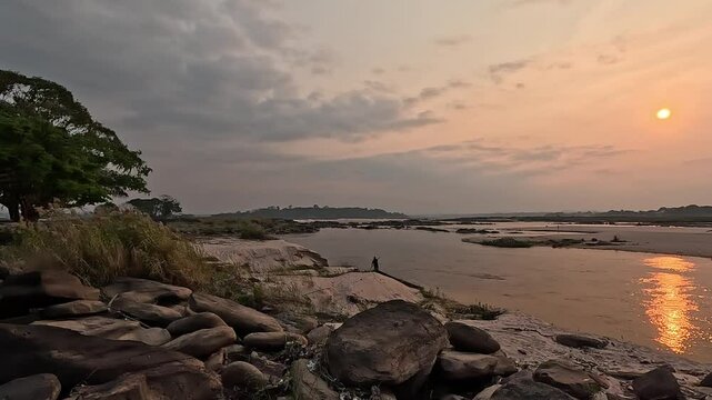 Congo River near Brazzaville. Democratic republic Congo.