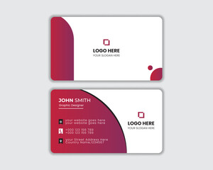 Vector design formal red modern business card design.