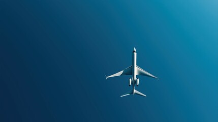 Naklejka premium Sleek Modern Airplane Soaring Through Bright Blue Sky