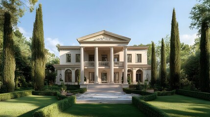 Grand Neoclassical Mansion with Lush Gardens