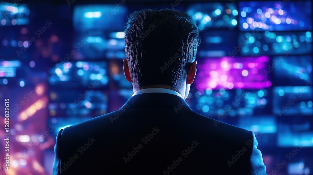 Aufkleber professional security monitoring with multiple screens for surveillance techniques