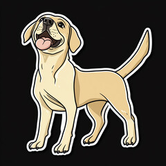 Fototapeta premium Excited Labrador Retriever Dog Wagging Its Tail in Joyful Anticipation Showcasing Playful Energy and Affectionate Nature Perfect for Capturing Happy Moments with Pets