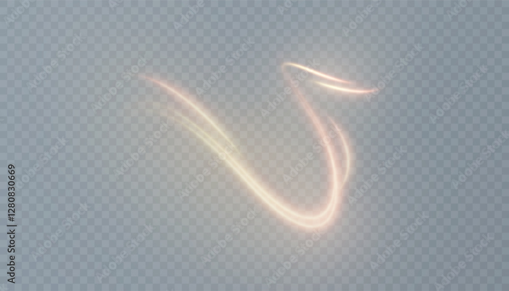 Poster golden magic comet with many sparkling bright shimmering light effects. magic golden swirl for web d
