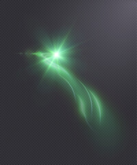 Magic Green Vortex Trail. Vivid magical comet light effect with lots of sparkling glitter and shimmering light effects.