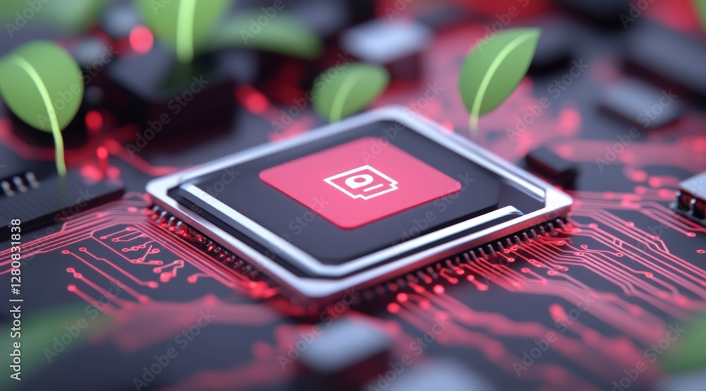 Poster eco friendly blockchain technology secure data green future