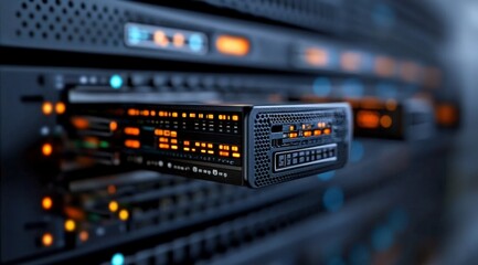 High Tech Server Rack  Data Center  Network  Storage  Technology