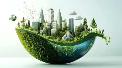 A team of diverse professionals collaborating on analyzing environmental social