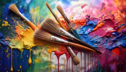 Obraz premium brushes and paints